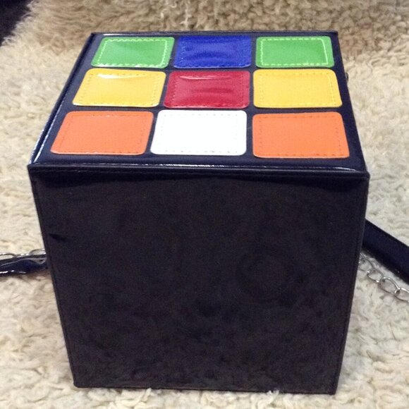 NWOT Rubik Cube Purse,Vegan Leather, Big Bang Theory, Unique, Cosplay, Gorpcore - Picture 3 of 4